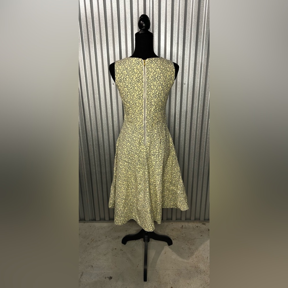 Women’s Lauren Moffatt Blue Tan Anthropologie Geometric Midi Dress Designer 4 - Picture 2 of 5